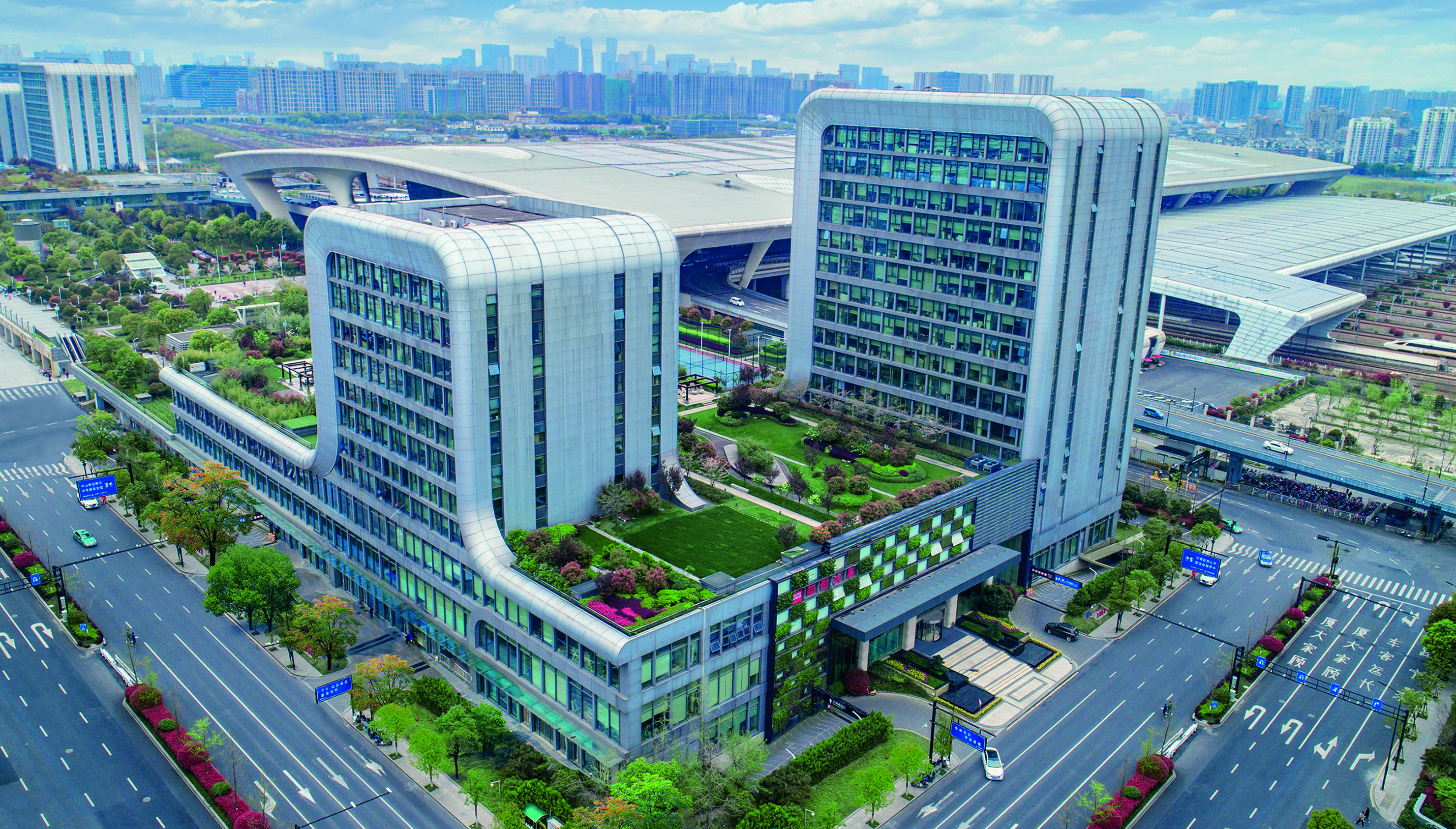 Modern work building skyline