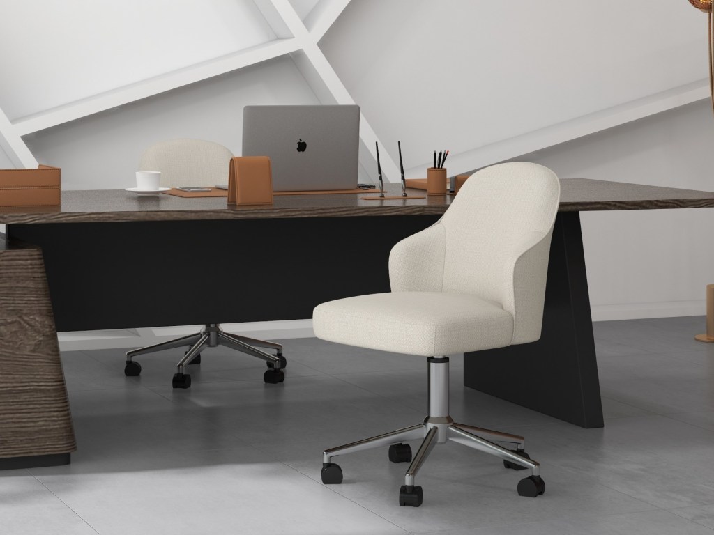 Kuka Home Office white leather office chair
