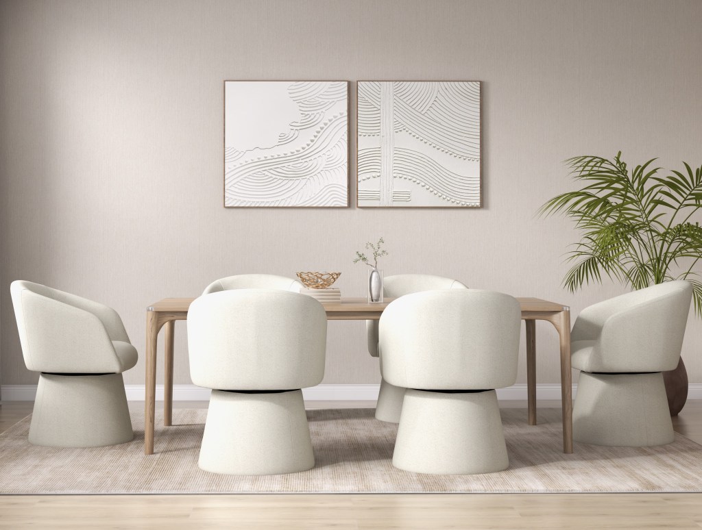 white leather swivel dining arm chair set
