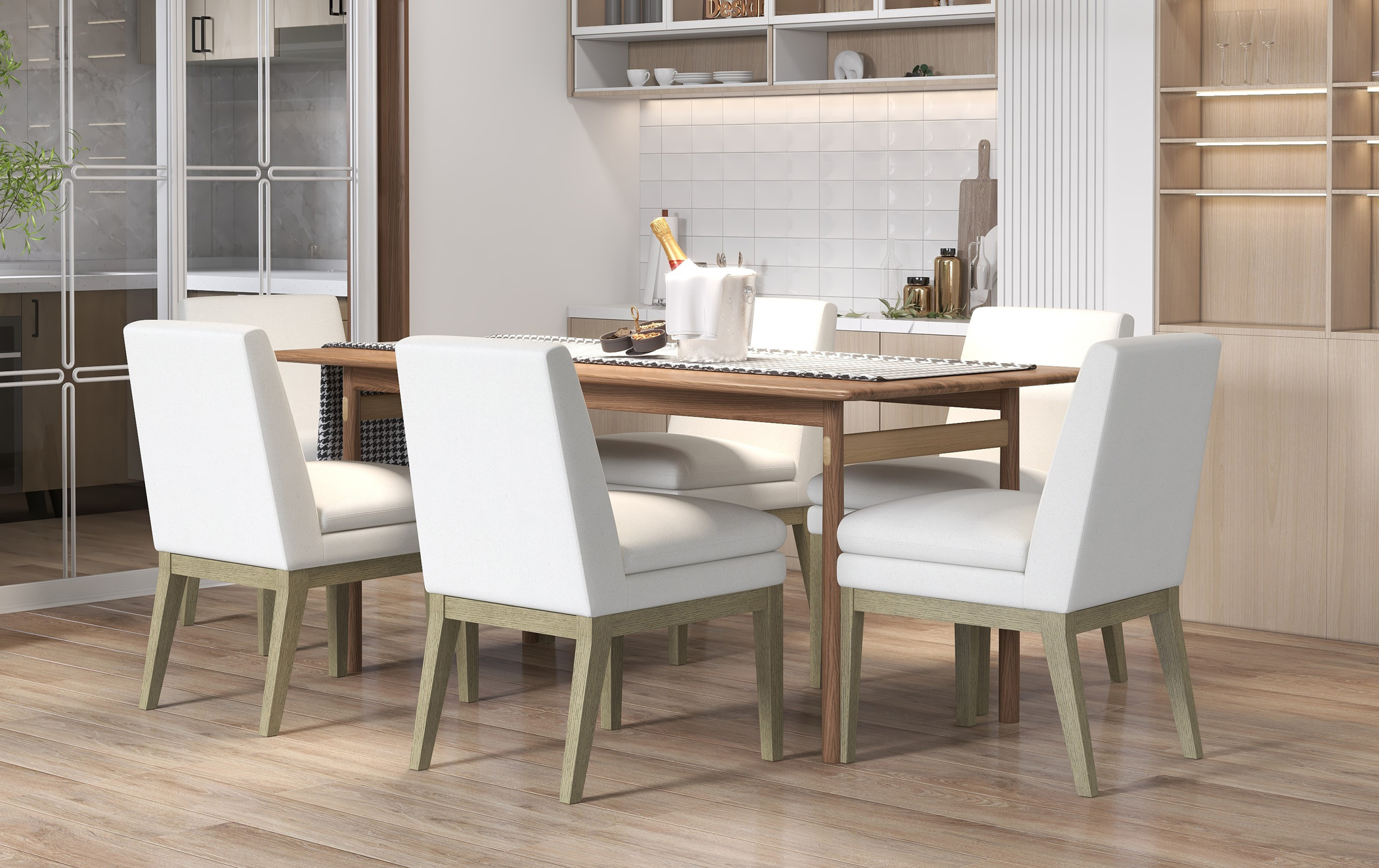 6 chairs and a table