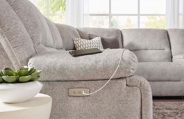 couch with USB outlets