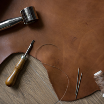 leather and tools